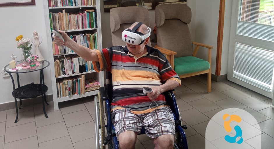 Senior při rehabilitaci s využitím virtuální reality